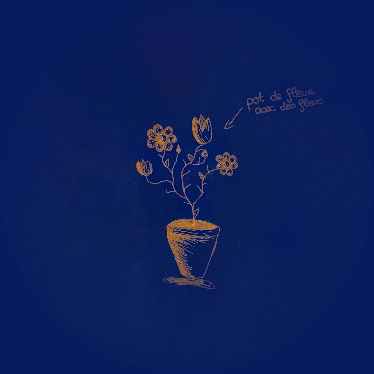 Pot de fleur dessiné